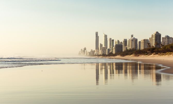 Gold Coast skyline and beach